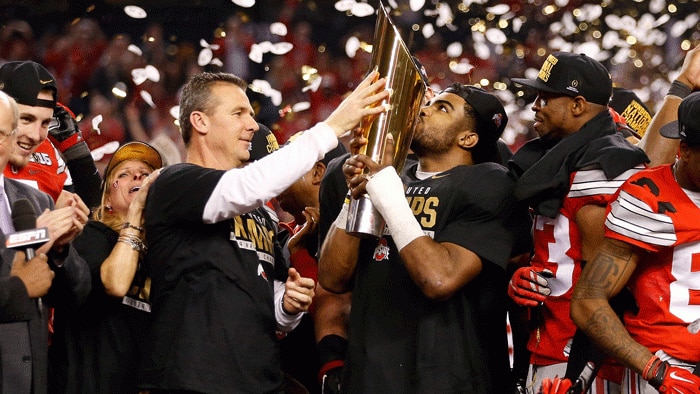 Urban Meyer and Ohio State won the first CFP title.