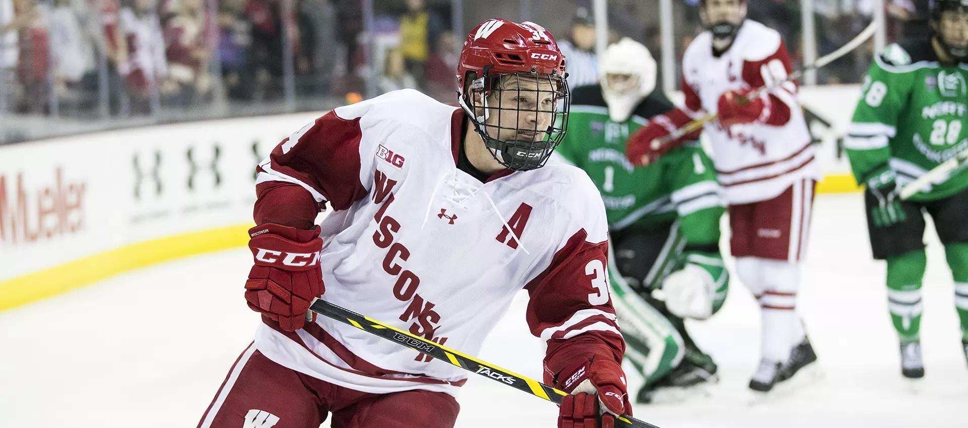 Trent Frederic as a member of the Wisconsin Badgers