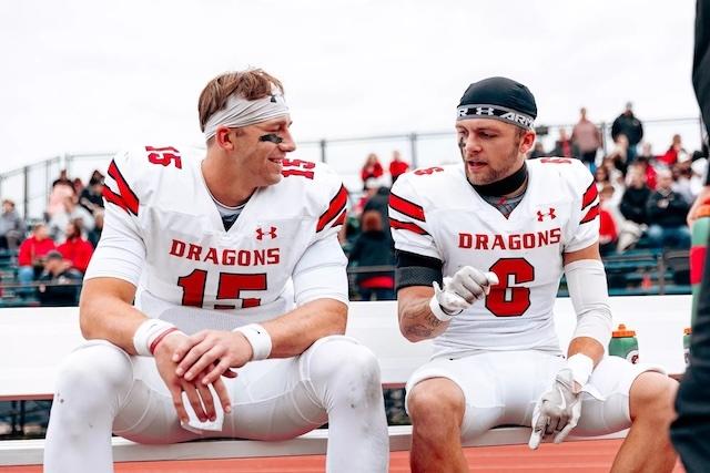 Jack Strand and Gage Florence talk after yet another touchdown connection.